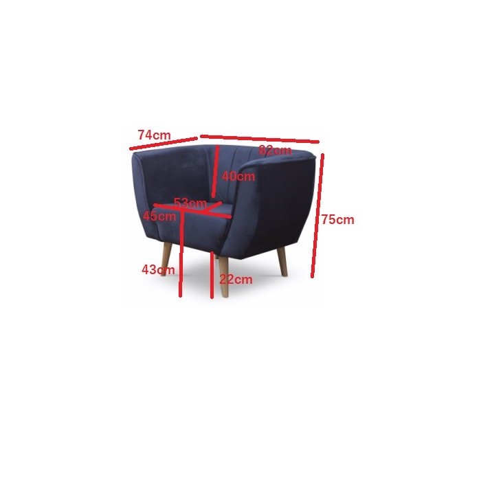 Sessel im skandinavischen Stil PIK 1 Blau