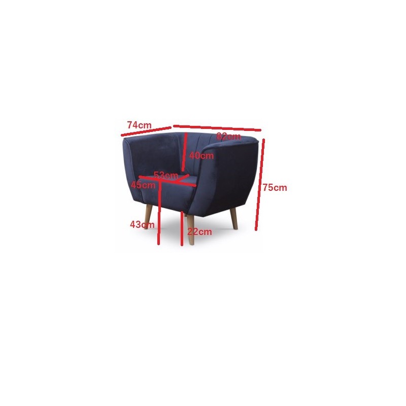 Sessel im skandinavischen Stil PIK 1 Blau 3/9