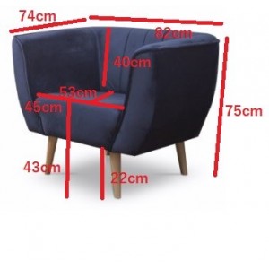 Sessel im skandinavischen Stil PIK 1 Blau 3/9