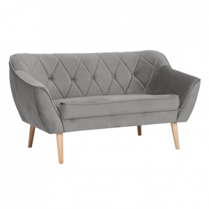 Sofa mit gesteppter Rückenlehne 2-Sitzer-Sofa - CARO 2 Grau 1/9