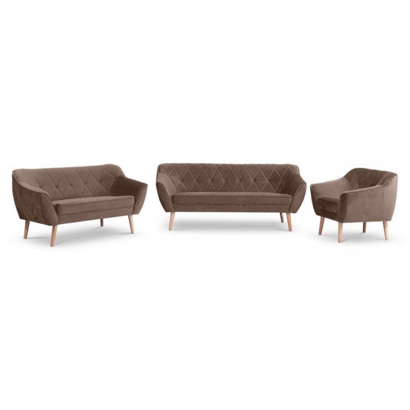 Sofa mit gesteppter Rückenlehne 2-Sitzer-Sofa - CARO 2 Braun Schokoladen 4/9