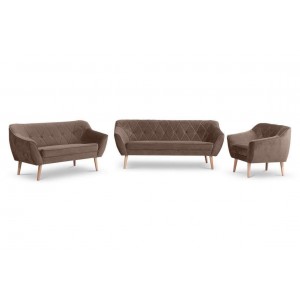 Sofa mit gesteppter Rückenlehne 2-Sitzer-Sofa - CARO 2 Braun Schokoladen 4/9