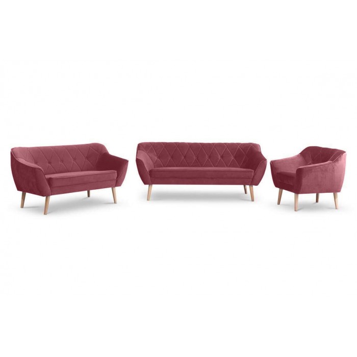 Sofa mit gesteppter Rückenlehne 2-Sitzer-Sofa - CARO 2 Indisches Rosa