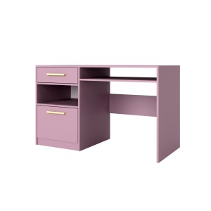 Schreibtisch Computertisch1 Schublade und 1 Tür – BALL II Rosa Pflaume 1/9