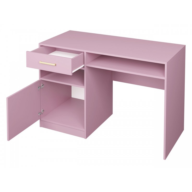 Schreibtisch Computertisch1 Schublade und 1 Tür – BALL II Rosa Pflaume 2/9