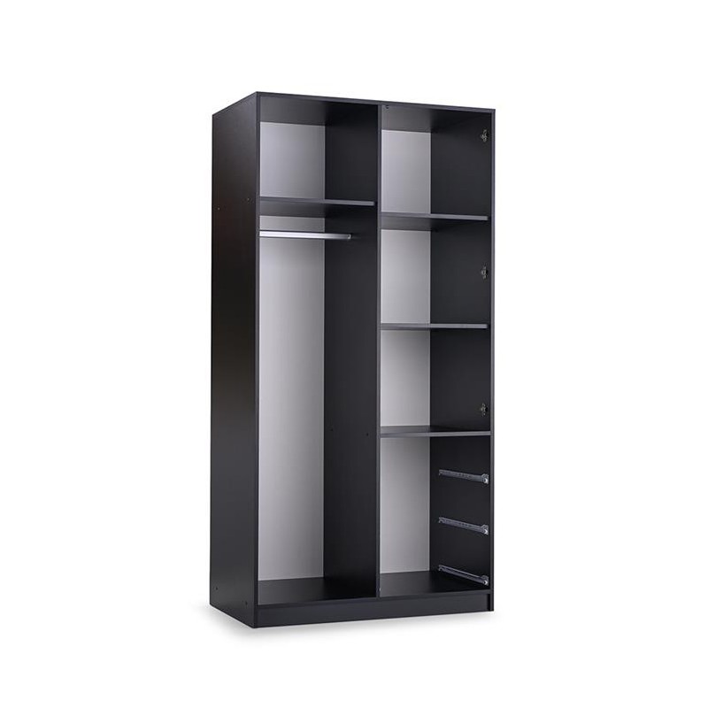 Kleiderschrank 100 cm mit Spiegel 3 Schubladen 2-türiger Kleiderstange – TILA Viking Eiche 3/9