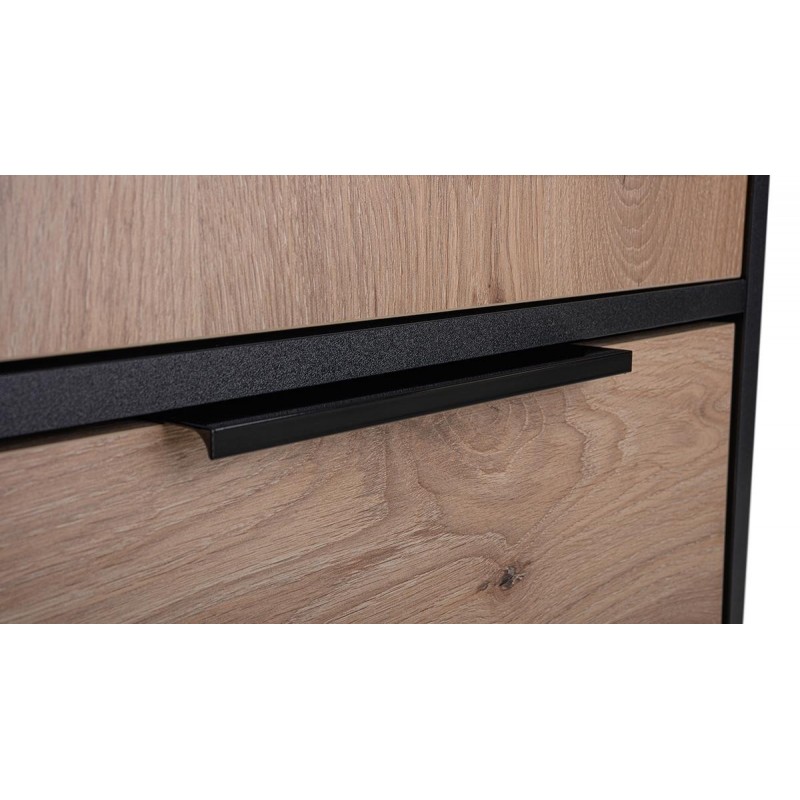 Kleiderschrank 100 cm mit Spiegel 3 Schubladen 2-türiger Kleiderstange – TILA Viking Eiche 5/9