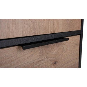 Kleiderschrank 100 cm mit Spiegel 3 Schubladen 2-türiger Kleiderstange – TILA Viking Eiche 5/9