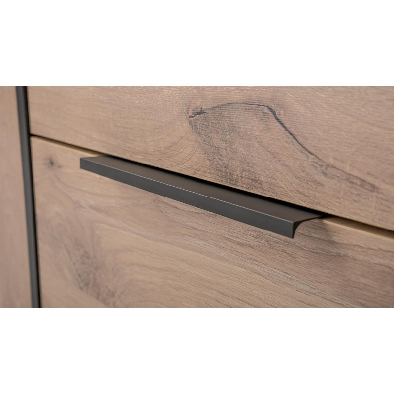 Kleiderschrank mit Spiegel – TILA 150 cm Schwarz + Viking Eiche 5/9