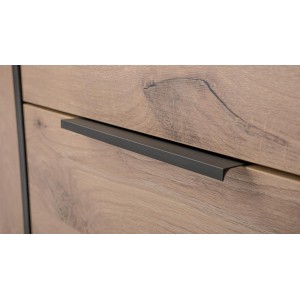 Kleiderschrank mit Spiegel – TILA 150 cm Schwarz + Viking Eiche 5/9