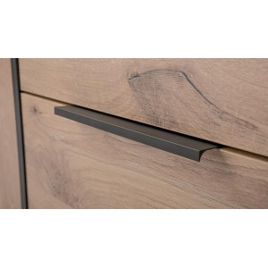 Kleiderschrank mit Doppelspiegel – TILA 200 Schwarz + Eiche 5/9