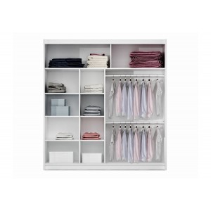 Kleiderschrank mit Schiebetüren und Spiegel – MIBU 200 Weiß 3/9