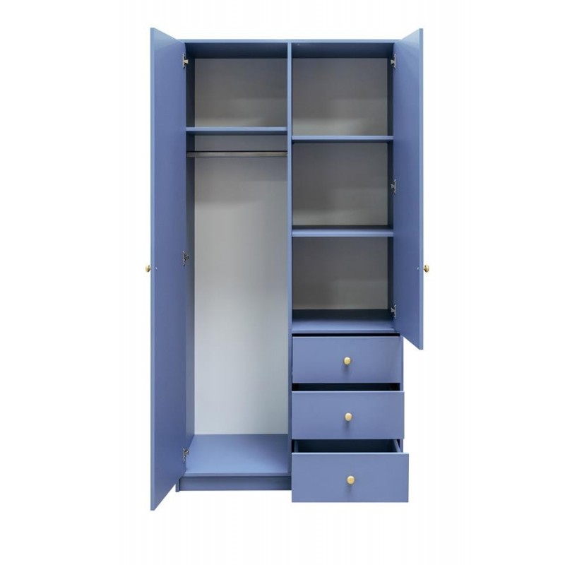 Kleiderschrank 2-türig mit Spiegel Goldgriffe – Rainbow II 100 cm Grün 3/9