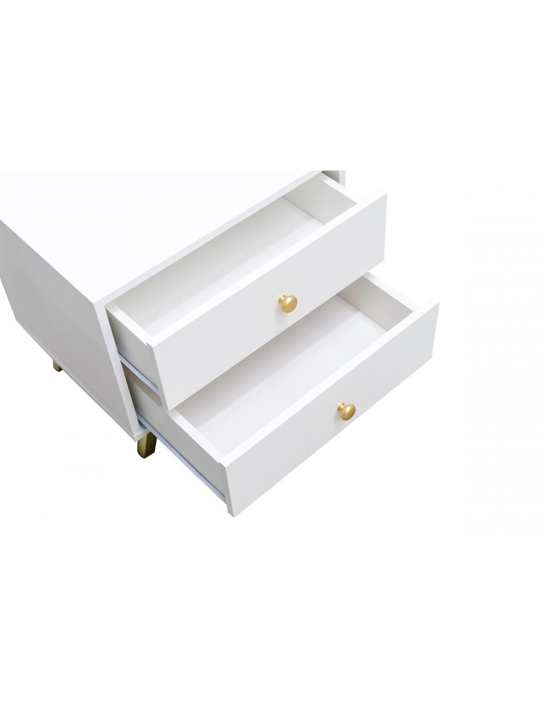 VBChome Nachttisch Mit 2 Schubladen – 30x30x40 Cm, Weiß Matt, Grifflos, Modern Für Schlafzimmer & Büro