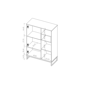 Glasvitrine mit vielen Ablagen – OLIVIER Weiß + Eiche Artisan 4/9