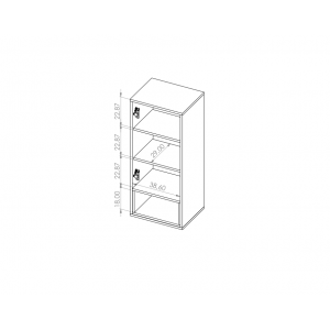 1-türiger Hängeschrank mit 4 Regalen für das Wohnzimmer – OLIVIER Eiche Artisan + Schwarz 4/9