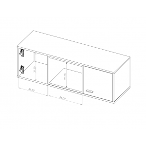 Breiter 2-türiger Hängeschrank - OLIVIER Weiß + Eiche Artisan 4/9