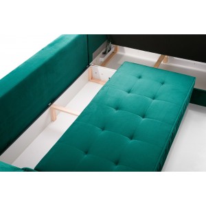 ROYAL U Ecksofa U-Form Eckcouch mit 3 Bettkasten 8 Kissen Schlaffunktion Flaschengrün 6/9