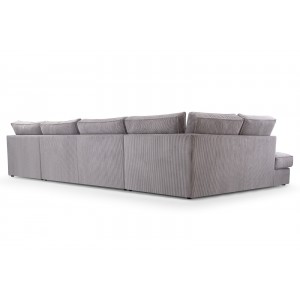 Ecksofa Großes U-Form Eckcouch mit 18 Kissen Cordstoff - MAGIC U LINCOLN37 Grün 2/9