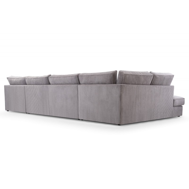 Ecksofa Großes U-Form Eckcouch mit 18 Kissen Cordstoff - MAGIC U LINCOLN48 Gelb Honiggelb 2/9