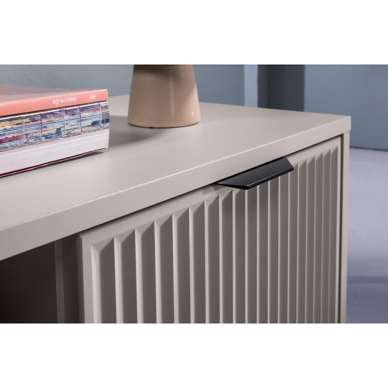 TV-Schrank mit geriffelter Front TV-Tisch mit Schublade – NOMO 135 Beige 3/9
