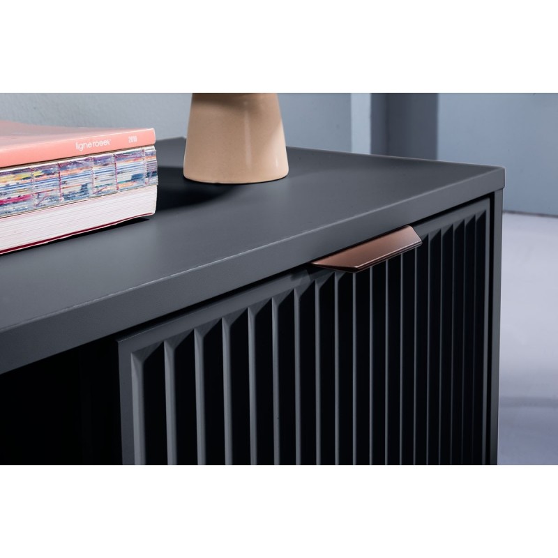 TV-Schrank mit geriffelter Front TV-Tisch mit Schublade – NOMO 135 Dunkelblau 3/9