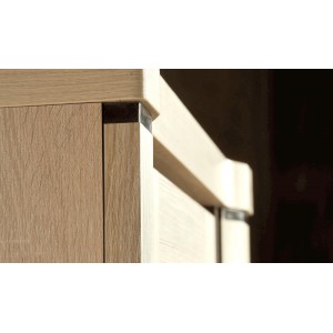 Kommode 2 Türen 2 Schubladen Schwarze Griffe - DALLAS D-6 Sonoma Eiche 4/9