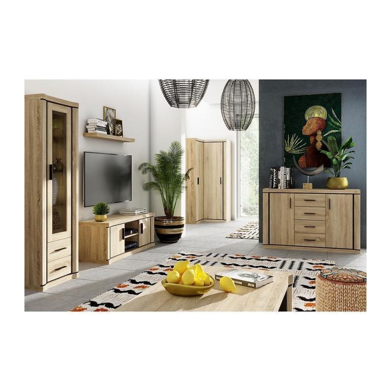 Einfaches Regal Hängeregal Wandregal - DALLAS D-10 Sonoma Helle Eiche 3/9