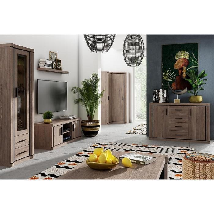 Couchtisch Wohnzimmertisch mit Ablage - DALLAS D-15 - 120cm Trüffel Eiche
