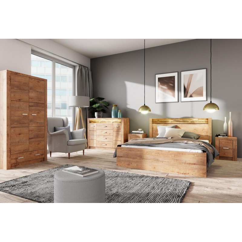 Großer viertüriger Kleiderschrank - INDIANAPOLIS I-18 Hellbraun 2/9