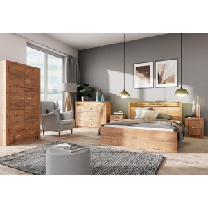 Großer viertüriger Kleiderschrank - INDIANAPOLIS I-18 Hellbraun 2/9