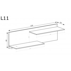 Hängeregal Wandregal zwei Ebenen – LIVINIO L-11 Ribbeck-Eiche + Weiß glänz 3/9