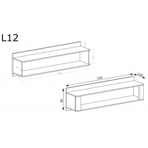 Hängeregal Wandregal – LIVINIO L-11 Eiche Ribbeck + Weiß glänz 3/9