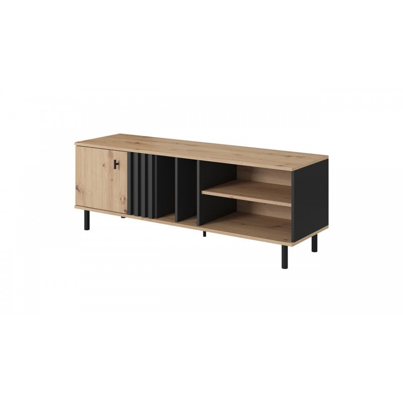 TV-Schrank, TV-Tisch im skandinavischen Stil, modernes Design, Regal, MADIS 138 – Artisan Eiche + Schwarz Anthrazit