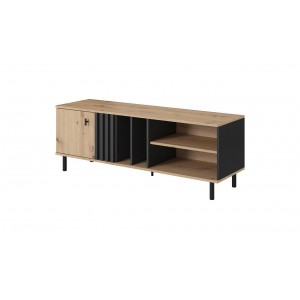 TV-Schrank, TV-Tisch im skandinavischen Stil, modernes Design, Regal, MADIS 138 – Artisan Eiche + Schwarz Anthrazit 1/9