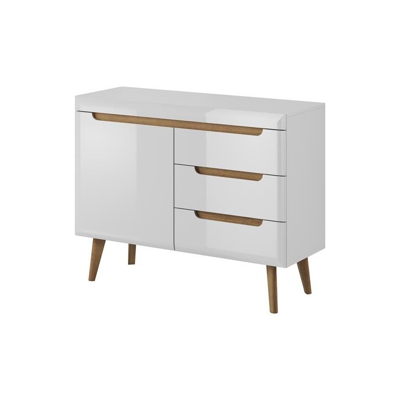 Kommode Sideboard Highboard NODIS - 107 cm Weiß 1/9