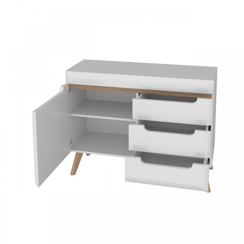 Kommode Sideboard Highboard NODIS - 107 cm Weiß 2/9