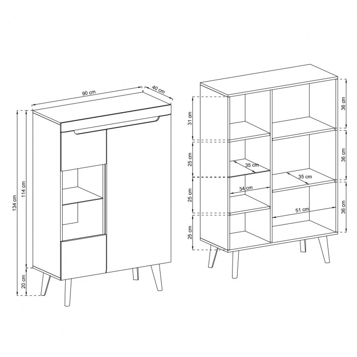 NODIS Wohnzimmermöbel-Set - Weiß