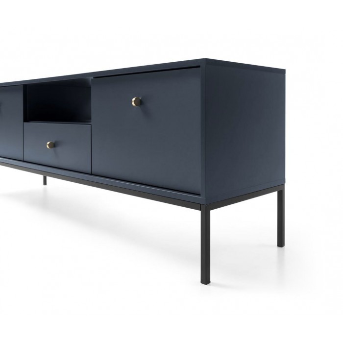 MOLLY 154 cm TV-Schrank TV-Tisch auf Schwarzbeine - Dunkelblau