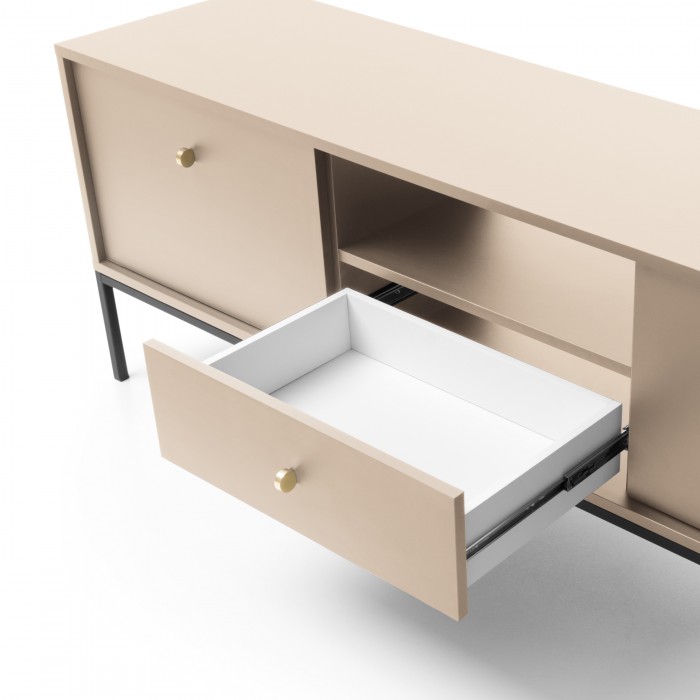 MOLLY 154 cm TV-Schrank TV-Tisch auf Schwarzbeine - Beige