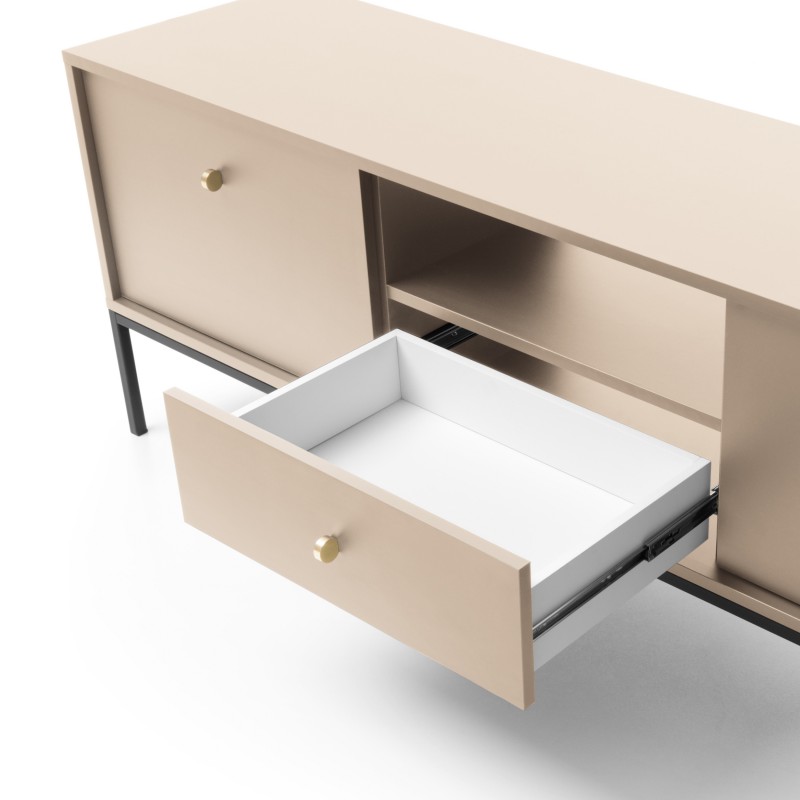 MOLLY 154 cm TV-Schrank TV-Tisch auf Schwarzbeine - Beige 6/9