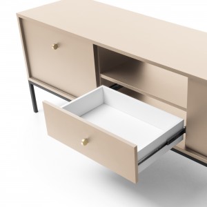 MOLLY 154 cm TV-Schrank TV-Tisch auf Schwarzbeine - Beige 6/9