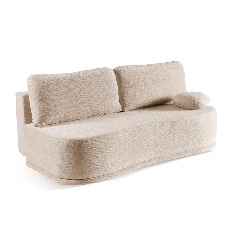 Elegantes Sofa mit Schlaffunktion und Bettzeugablage KIDNEY Beige 1/9