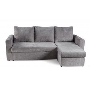 Ecksofa mit Schlaffunktion und Bettzeugablage SKY Grau 3/9