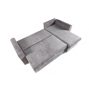 Ecksofa mit Schlaffunktion und Bettzeugablage SKY Grau 2/9
