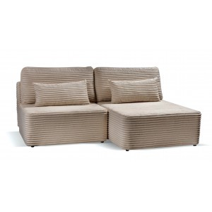 Schlafsofa Ecksofa Eckcouch Polstersofa aus Cord mit schlauffunktion und bettkasten AMSTERIX Beige 1/9