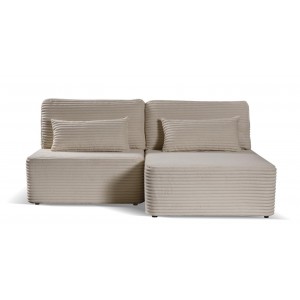 Schlafsofa Ecksofa Eckcouch Polstersofa aus Cord mit schlauffunktion und bettkasten AMSTERIX Beige 4/9