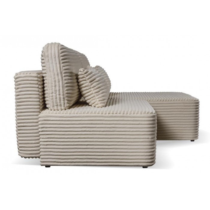 Schlafsofa Ecksofa Eckcouch Polstersofa aus Cord mit schlauffunktion und bettkasten AMSTERIX Beige