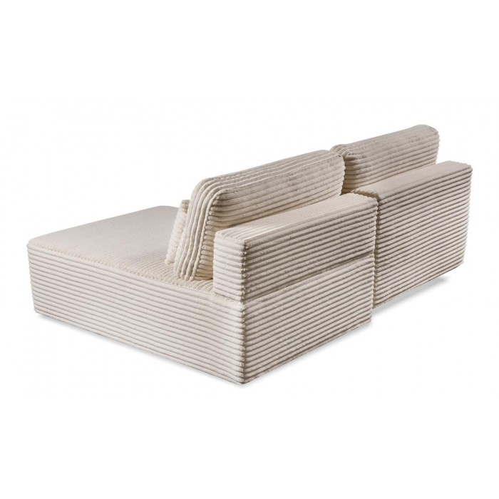 Schlafsofa Ecksofa Eckcouch Polstersofa aus Cord mit schlauffunktion und bettkasten AMSTERIX Beige