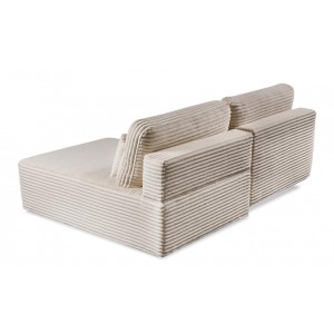 Schlafsofa Ecksofa Eckcouch Polstersofa aus Cord mit schlauffunktion und bettkasten AMSTERIX Beige 3/9